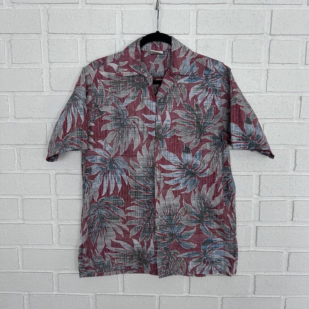 Vintage Go Barefoot Hawaiian Shirt Button Up Short Sleeve Mens Small